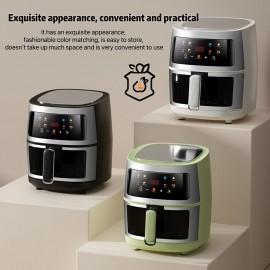 1.59gal Family Air Fryer Oven with Large Basket, Digital Timer & Keep Warm Function, Powerful 1350W, Stainless Steel Exterior & ABS Construction, for Home, Parties, Restaurants - Compatible with US Outlets (110-240V), Restaurant Equipment, Sleek Design, Durable Construction, Multifunctional Cooker, Professional Kitchens