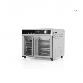 BLACK+DECKER Air Fryer Toaster Oven Combo, 12 in 1 Countertop Convection Oven Cooks Food Fast, Fits a Whole Pizza, French Doors