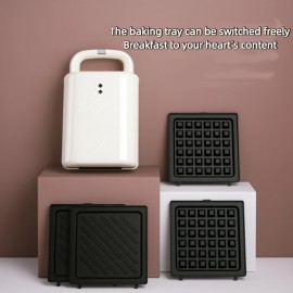 Small Multifunctional Waffle Maker Sandwich Machine Home Breakfast Maker Bread Machine Small Electric Fryer Double-Sided Heating Dual Plate Any Switch