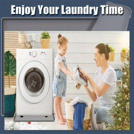 [No Hole Design Washer Pan] Non-Slip Silicone Washing Machine Drip Tray | 27x27 Inch Waterproof Washer Drain Pan, Anti-Vibration Floor Protector for Dryer and Washer, Easy Clean Leak Mat with No Hole Design, Nonslip Tray, Seamless Design, Flexible Mat, Washer Pan, Maintenance