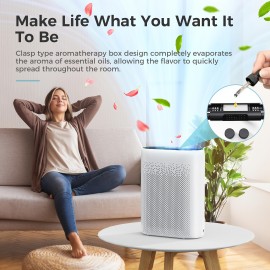 Air Purifiers For Home Large Room With Automatic Air Detection Cover 1095 Sq.Ft Impressive Filter Layer Remove Dust, Pet Dander, Pollen For Home, Bedroom, Dorm Room