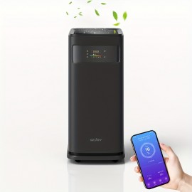 Powerful Portable Air Purifier with True HEPA H13 Filter, Smart App Control, 4-in-1 Air for Allergens, Dust, Smoke, Odors, Pollen, Pet Dander, Mold Spores, 99.99% Efficiency, 0.1, Quiet Operation, Compact & Stylish Design for Home, Car, Office, Large Room Coverage, Energy-Efficient, Durable & Easy Maintenance, Black/White, Ideal for Allergen-Free Air, Air Purifier For Home, Car Air Purifier, Smoke Eliminator, Purifier Air, Home Air Purifier, Air Filter For Home,