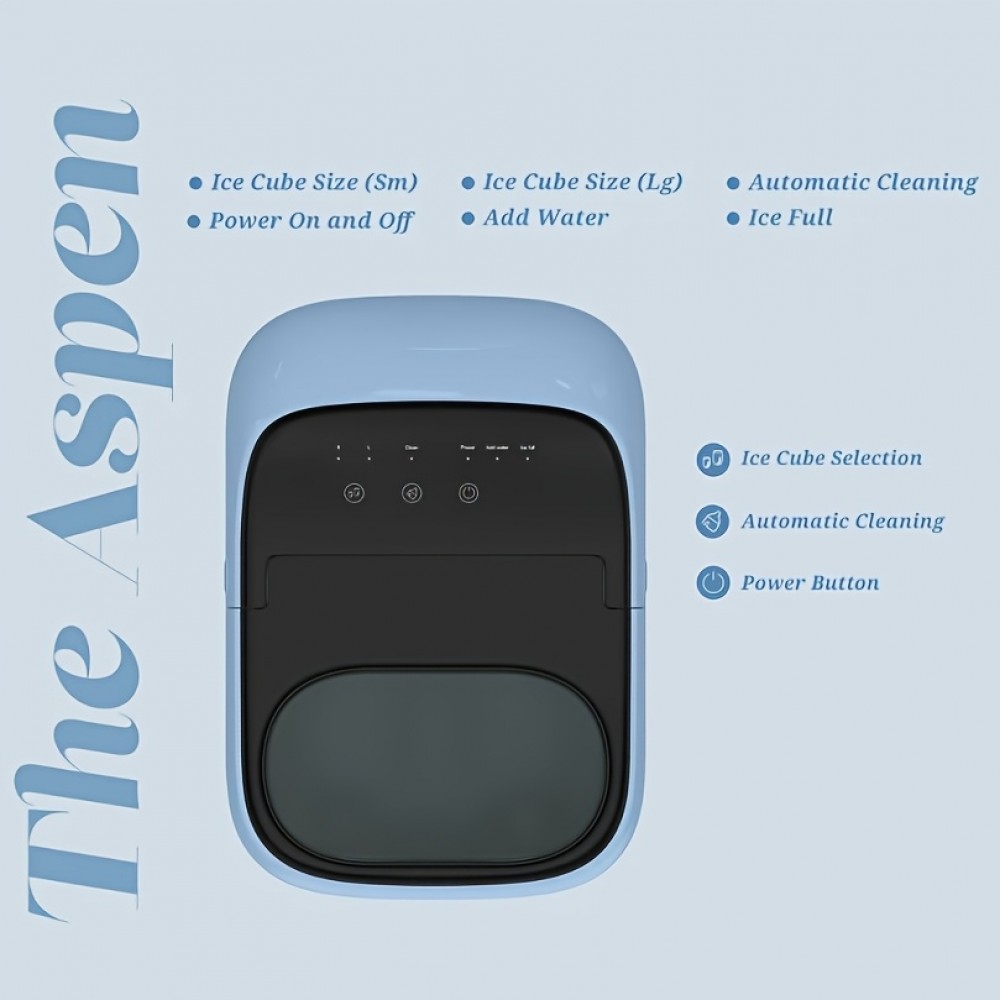 Mint Green Countertop Ice Maker with Basket & Scoop – Fast Bullet Ice, Large Capacity, Portable Design for Home, Office, or Camping – Ideal Gift for Men and Women, Home Kitchen Appliance | Sleek Appliance | Durable Construction