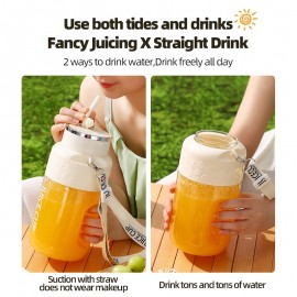 1200 milliliters capacity, universal for all seasons, large-capacity wireless portable juicer bucket, electric sports cup-style fresh fruit juicer, 10 sets of stainless steel blades, powerful motor, highly suitable for outdoor fresh juice extraction.