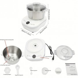 7L(7.3QT)Electric Dough Mixer with Ferment Function, Bread Maker Machine, Dough Maker Machine with 304 Stainless Steel Bowl, Microcomputer Timing, Household Flour Kneading Machine for Pizza Bread, Christmas Gift