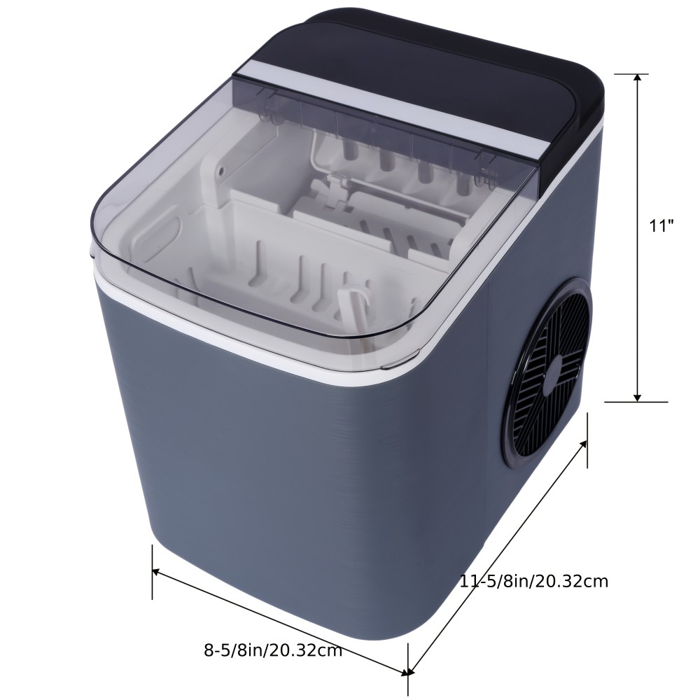 Portable Countertop Ice Maker Machine with Self-Cleaning Function, 9 Cubes in 6 Mins, 26 lbs/Day, Compact Design with Basket & Scoop, 165W High-Efficiency, 110-120V, US Plug for Home & Kitchen Use, Ice Maker Machine for Countertop, Kitchen Appliance, Modern Kitchenware, Durable Construction, Home Appliance, Sleek Appliance, Sturdy Build, Small Space Living