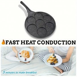 7-Mold Mini Pancake Pan – Non-Stick, Durable Aluminum Alloy for Easy Cleaning & Fun Shapes at Breakfast Time