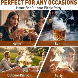 Electric Whiskey Smoker Kit, Cocktail Whiskey Smoker Infuser Kit with 6 Flavors Wood Chips Whiskey Gifts for Birthday Bourbon for Man Dad, Husband Boyfriend Drink Lover