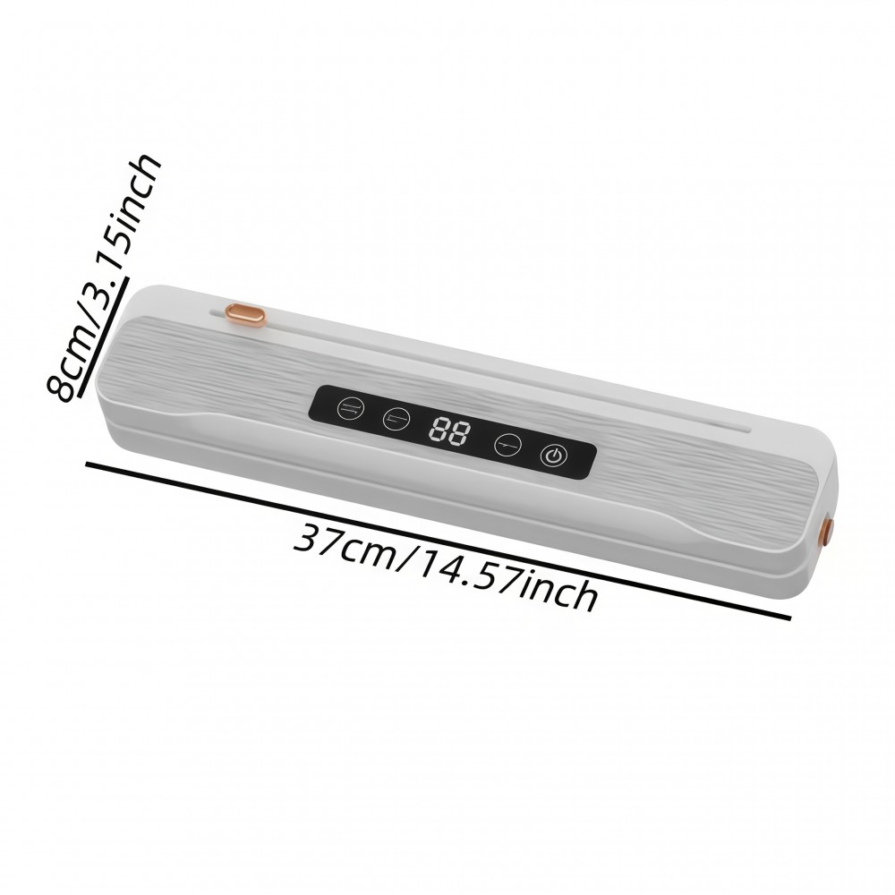 1pc Multifunctional Automatic Food Sealer, USB Rechargeable Portable Vacuum Packaging Machine with Snack Sealing and External Inflation Capability, Suitable for Long-Term Freshness, Ideal for Home Kitchen and Outdoor Picnics, 1500mAh Battery, Vacuum Sealer Machine Commercial, Vacuum Sealer For Food, Vacuum Sealer Bag, Vacuum Packaging Machine, Vacuum Sealer Machine, Sou Vide Machine, Food Vacuum Sealer With Bags, Vacuum Sealing Device, Bag Sealer, Kitchen Accessory