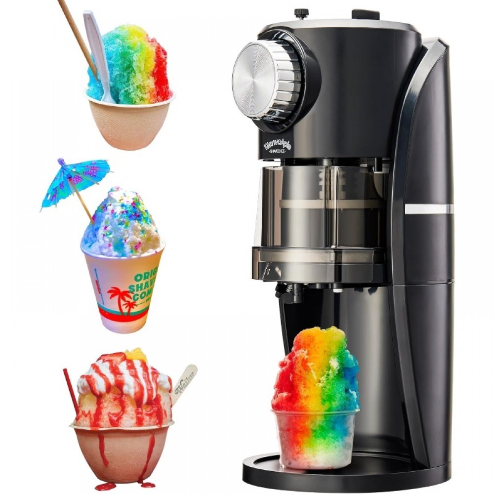 Shaved Ice hine Snow Cone hine Equipped With Stainl Steel Blade Adjustment Knob to Freely Adjust the Thickn of the Snowflakes and 2 Reusable Plastic Ice Mold Cup