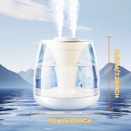 101.44oz Large Capacity Humidifier with Dual Nozzles, Quiet Operation, Digital Humidity Display, 7-Color Night Light, Overflow Protection, Suitable for Home, Office, Dormitory, Humidifier For Home, Office Humidifier, Modern Humidifier