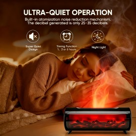 Flame Soundwave technology Aromatherapy Machine, Soundwave technology Diffuser, Soundwave technology Diffuser for Home, Soundwave technology Diffuser for Bedroom, Soundwave technology Diffuser for Living Room, Soundwave technology Diffuser for Offic