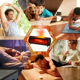 USB-Powered Flame Effect Humidifier with 5dB Quiet Operation, 5.07oz Flame Effect, 5W, PP+ABS+PC Material, 264x95x100mm Compact Design, 5dB Quiet Operation, 5W Power, Humidifier For Room, Humidifier For Home, Humidifier For Bedroom