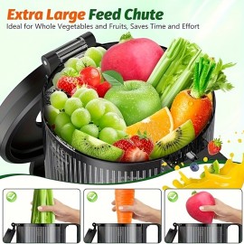 Cold Press Juicer, 350W Juice Extractor Machine, Slow Masticating Juicer Machines, 4.7