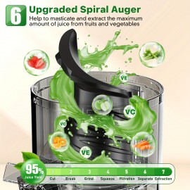 Cold Press Juicer, 350W Juice Extractor Machine, Slow Masticating Juicer Machines, 4.7