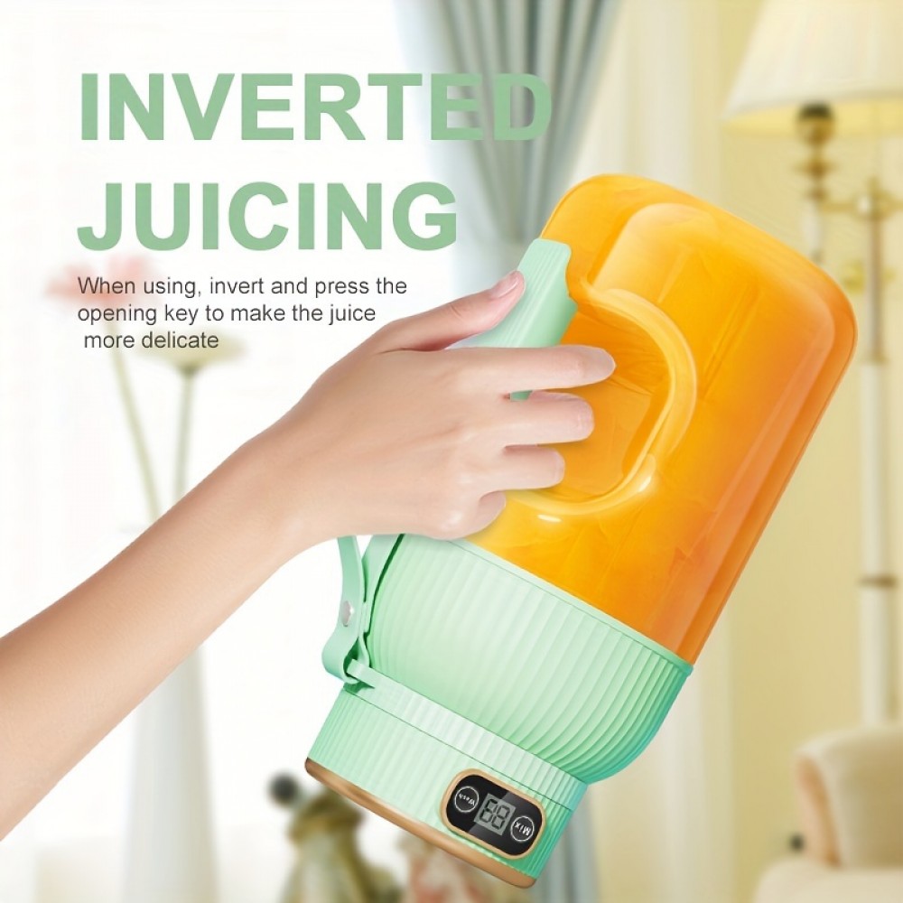 1500ml Large Capacity Portable Juicer with USB Charging, One-Touch Operation & Auto Cleaning - Heavy-Duty ABS Construction, 32000 RPM Motor, 1-Liter Capacity, Juicer For Home Use, Fruit & Vegetable Extractor, Compact Design, Durable Plastic