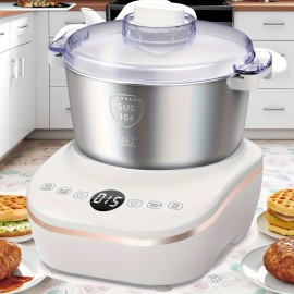 Electric Dough Maker with Ferment Function, 7Qt Dough Mixer Machine, 304 Stainless Steel Food Mixer, Intelligent Gentle & Power Knead Modes for Bread, Pizza, Pasta, Noodles Perfect for Bread Pizza Roti Dumpling Dough & Sourdough