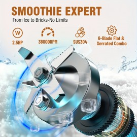 WantJoin Commercial Heavy Duty Blender Silent 2000W Blender with Sound Enclosure for Smoothies And Restaurant Use, Smoothie Blender, Blender For All Purpose Heavy Duty