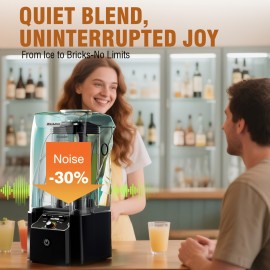 WantJoin Commercial Heavy Duty Blender Silent 2000W Blender with Sound Enclosure for Smoothies And Restaurant Use, Smoothie Blender, Blender For All Purpose Heavy Duty