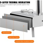 Outdoor Pizza Oven, 12 in Portable Pizza Oven Outdoor, Wood Pellet Pizza Ovens with Pizza Stone, Pizza Peel, Thermometer and Carry Bag, Stainless Steel Pizza Maker Grill for Outside Backyard Camping